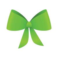 Vector realistic green bow isolated on white background