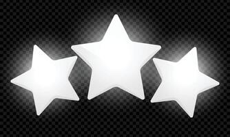 vector silver stars element on transparent background