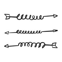 vector hand drawn arrows collection on white background