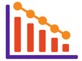 illustratie groeit omlaag, analytics resultaat van Promotie afzet verkoop png