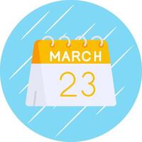 23rd of March Flat Blue Circle Icon vector