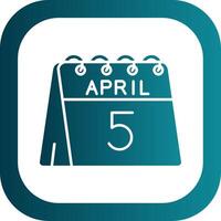 5th of April Glyph Gradient Round Corner Icon vector