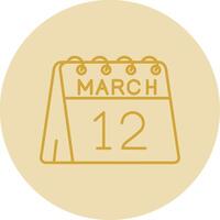 12th of March Line Yellow Circle Icon vector