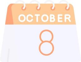 8th of October Flat Light Icon vector