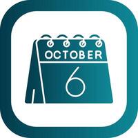 6th of October Glyph Gradient Round Corner Icon vector