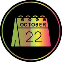 22nd of October Glyph Due Color Icon vector