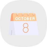 8th of October Flat Curve Icon vector