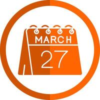 27th of March Glyph Orange Circle Icon vector