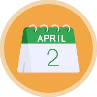 2nd of April Flat Multi Circle Icon vector