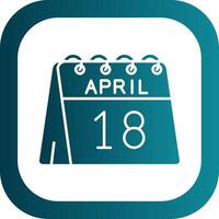 18th of April Glyph Gradient Round Corner Icon vector