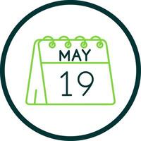 19th of May Line Circle Icon vector