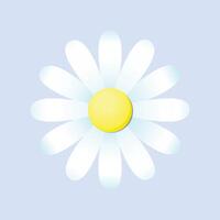 vector realistic detailed spring flower on blue background