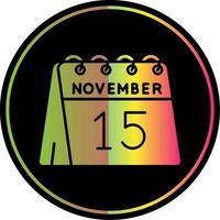 15th of November Glyph Due Color Icon vector