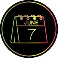 7th of June Line Gradient Due Color Icon vector