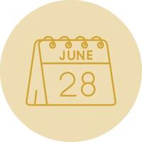 28th of June Line Yellow Circle Icon vector