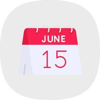 15th of June Flat Curve Icon vector