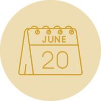 20th of June Line Yellow Circle Icon vector