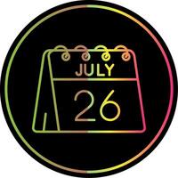 26th of July Line Gradient Due Color Icon vector