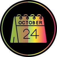 24 de octubre glifo debido color icono vector