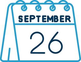 26th of September Line Blue Two Color Icon vector