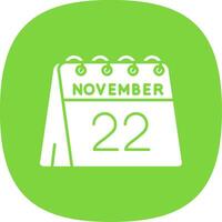 22nd of November Glyph Curve Icon vector