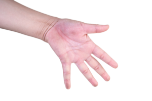 Hand auf isoliert Hintergrund Ausschnitt Pfad png