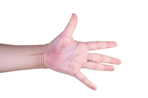 Hand auf isoliert Hintergrund Ausschnitt Pfad png