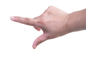 Hand auf isoliert Hintergrund Ausschnitt Pfad png