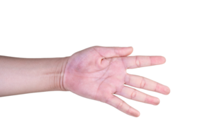 Hand auf isoliert Hintergrund Ausschnitt Pfad png