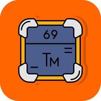 Thulium Filled Orange background Icon vector