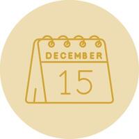 15th of December Line Yellow Circle Icon vector