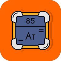 astatine lleno naranja antecedentes icono vector