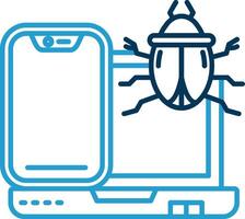 Bug Line Blue Two Color Icon vector