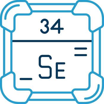 Selenium Line Blue Two Color Icon vector
