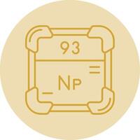 Neptunium Line Yellow Circle Icon vector