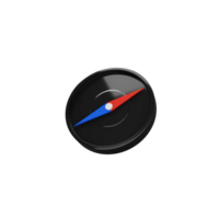 negro Brújula 3d icono png