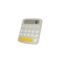 Calculator render concept of financial management 3D icon png