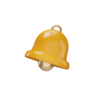 Yellow with gold bell 3D icon png