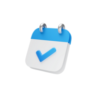 White with blue check mark 3D icon png