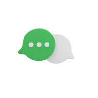 grön och vit meddelande 3d ikon png