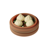 japonês dumplings 3d ilustração png