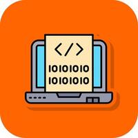 Code Filled Orange background Icon vector