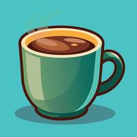 coffee cup cartoon illustration, coffee mug drink icon concept isolated vector