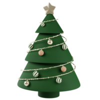 Christmas tree 3d icon green png