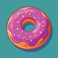 Delectable chocolate nibble donut with a vibrant vector design