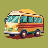 autobús plano diseño dibujos animados icono ilustración colegio autobús vector