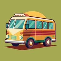 Bus flat design cartoon icon illustration School bus vector