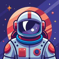 Colorful cartoon of an astronaut Illustrator and vector graphics