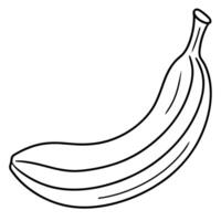 Banana outline coloring page illustration for children and adult vector