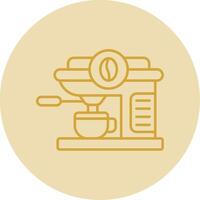 Coffee machine Line Yellow Circle Icon vector